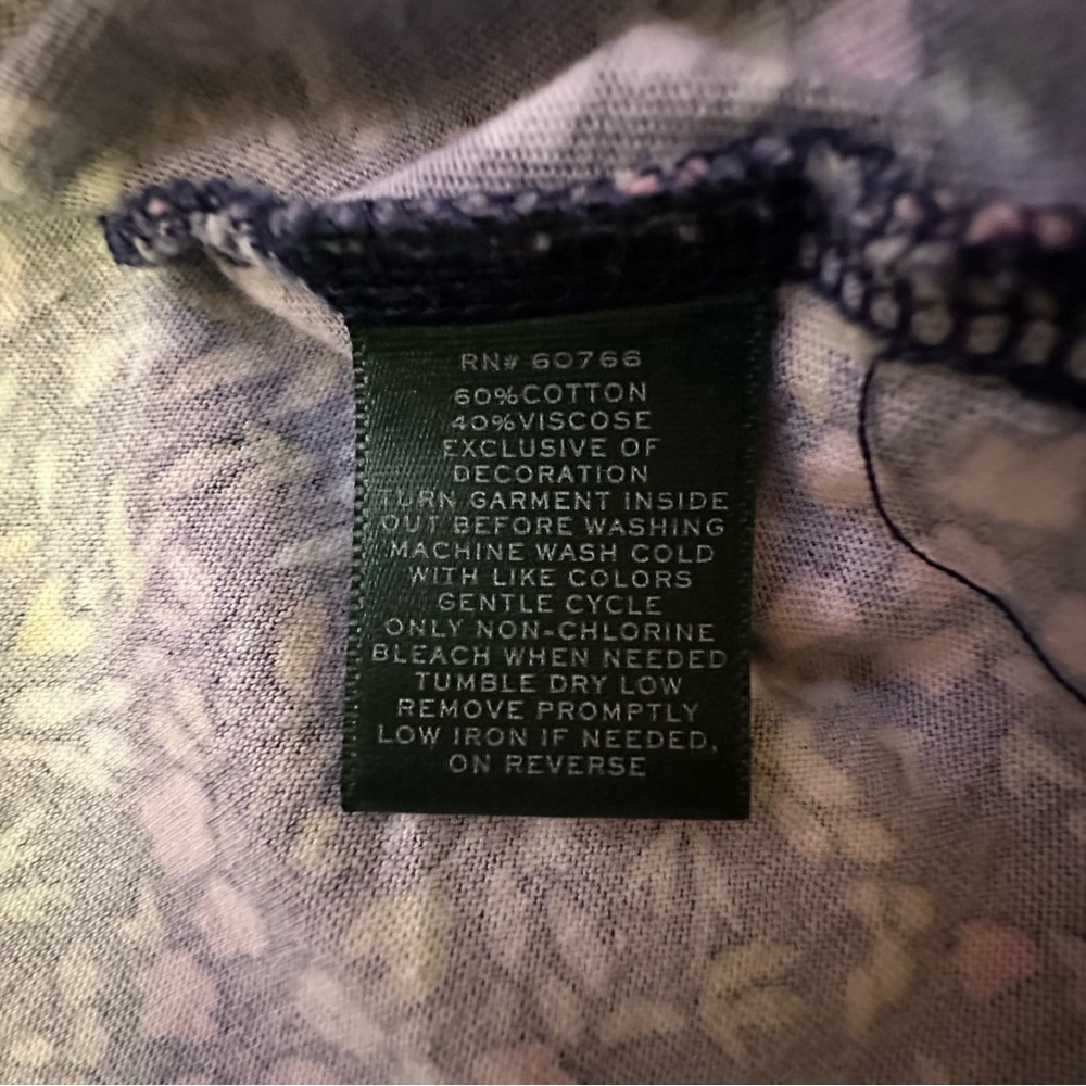 Lauren Ralph Lauren Floral 2 piece short sleeve Pajama Set with LRL monogram XL - Picture 5 of 9